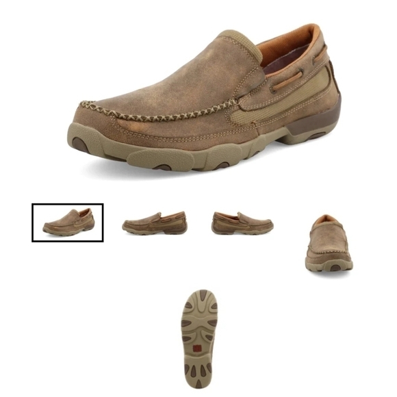 Twisted X Mens MDMS002  Bomber Slip on Leather Loafer Slip on shoes sz 8.5M - Picture 1 of 12